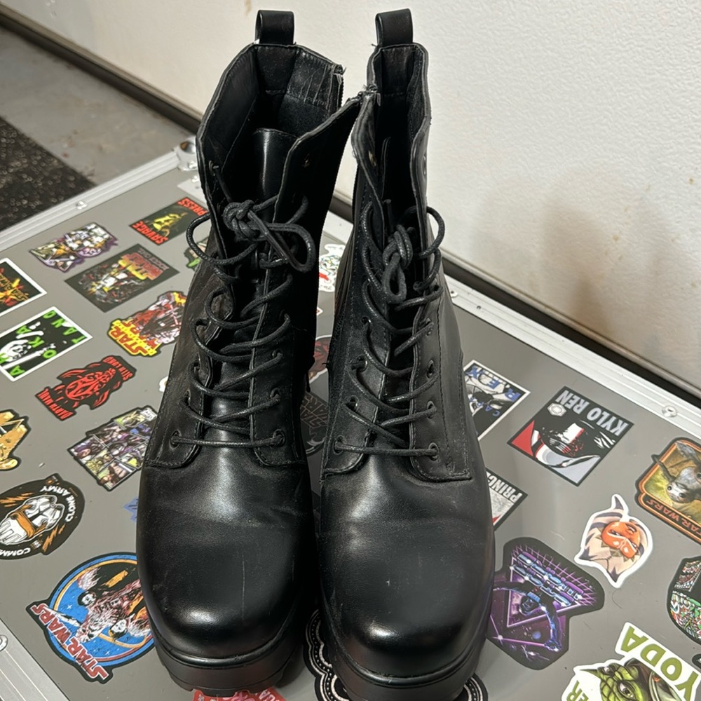 Black platform boots